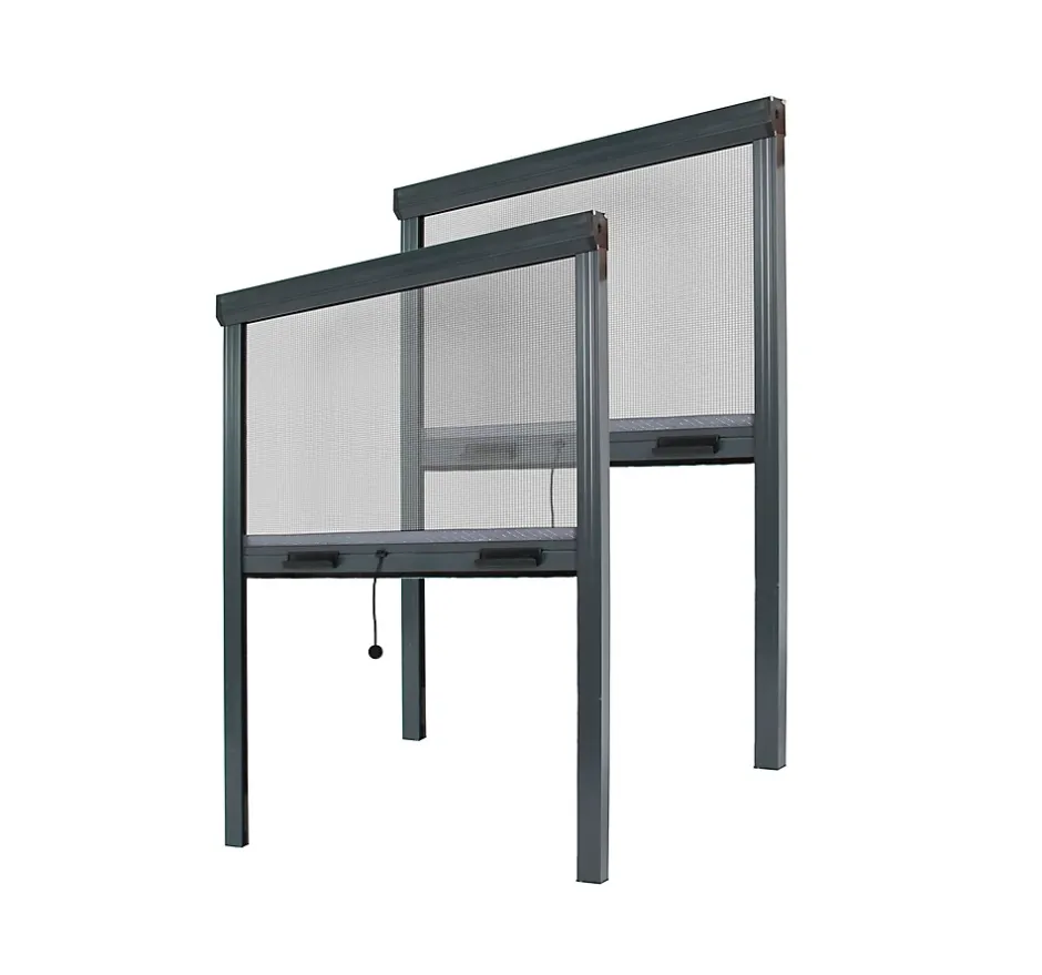 Lot Stores Moustiquaire ALU recoupable - x2 - L125 x H160cm - Gris Anthracite-Avosdim Outlet