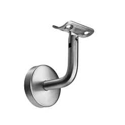 Main courante - acier inox 304 - 120cm - Rampe escalier mural avec embouts - Pour intérieur et extérieur - Avec supports muraux-AICA Sanitaire Hot