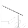 Main courante 1.2 m argent inox 201 fixation sol et mur escaliers intérieur extérieur by Aica-AICA Sanitaire New