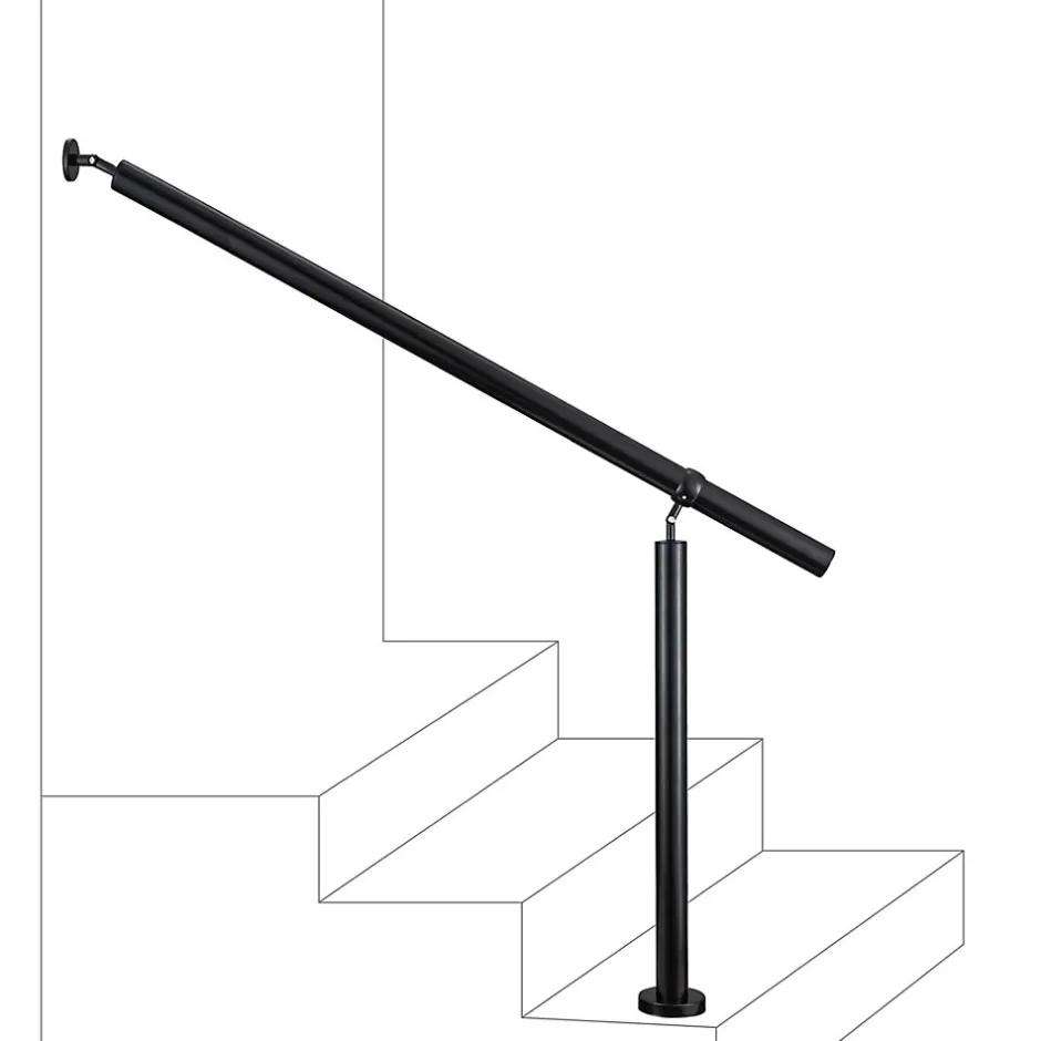 Main courante 1.2 m noir inox 201 fixation sol et mur escaliers intérieur extérieur by Aica-AICA Sanitaire Hot