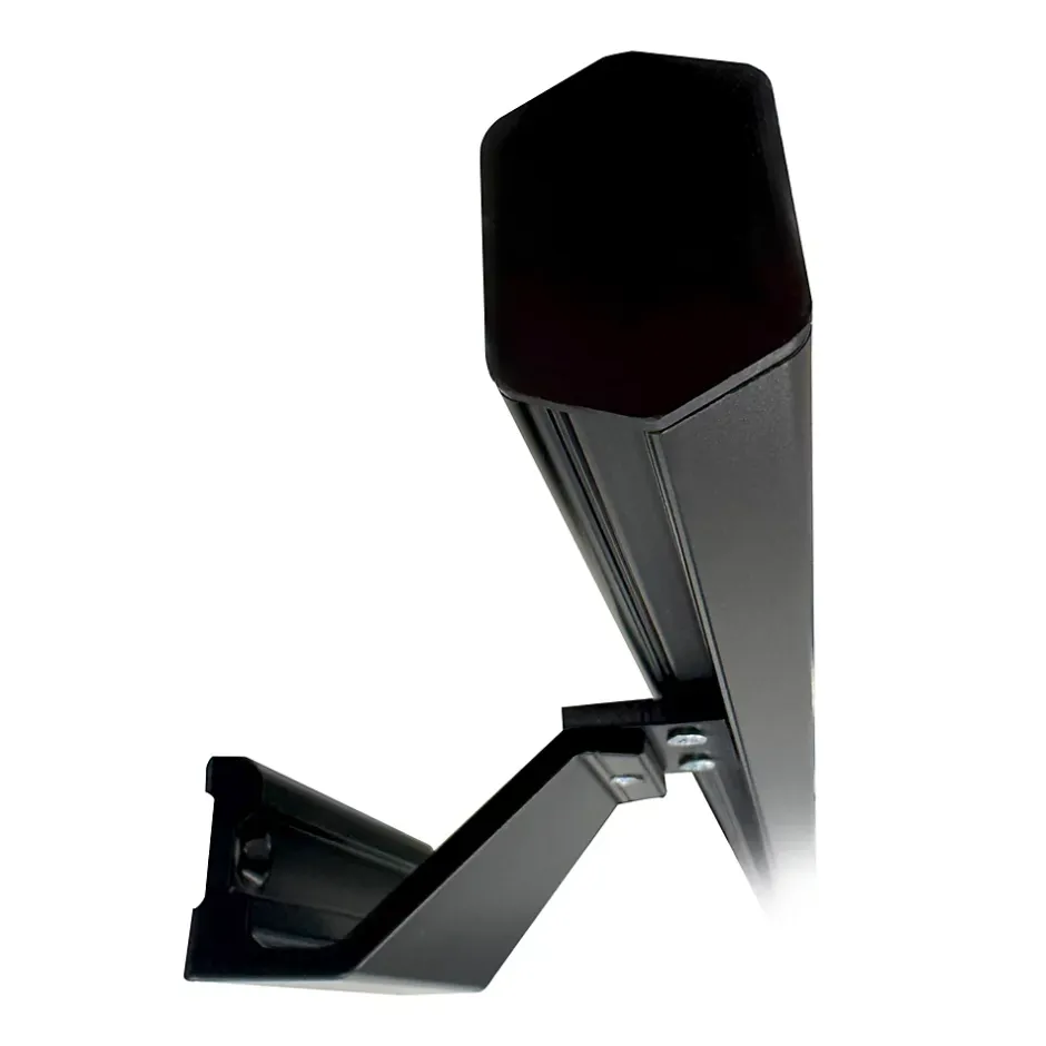 Main courante alu 1 mètre - Noir mat laqué 9005 - Kit avec 2 supports muraux et embouts noirs-Homewell Online