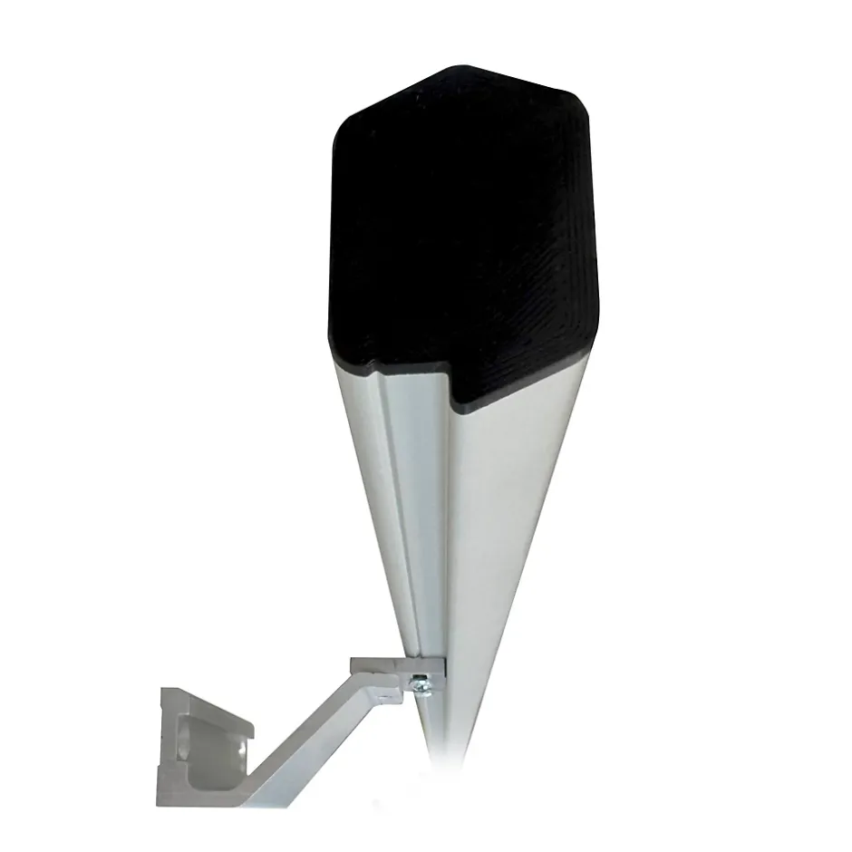 Homewell Main courante alu 1 mètre - Finition anodisée argent - Kit avec 2 supports muraux et embouts noirs