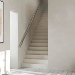 Main courante 180cm diam 42.4mm en Inox 304 Argent avec 2 supports-AICA Sanitaire