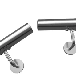 AICA Sanitaire Main courante 200cm diam 42.4mm en Inox 304 Argent avec 2 supports