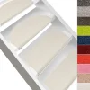 Marchettes d'escalier Dynasty Velours, antidérapantes, Crème, Semi-Circulaire, 23,5 x 65 cm --Floordirekt New