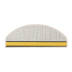 Marchettes d'escalier Dynasty Velours, antidérapantes, Crème, Semi-Circulaire, 23,5 x 65 cm --Floordirekt New