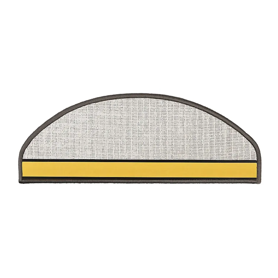 Marchettes d'escalier Dynasty Velours, antidérapantes, Terra, Semi-Circulaire, 23,5 x 65 cm --Floordirekt New