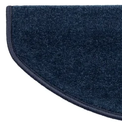 Marchettes d'escalier Dynasty Velours, antidérapantes, Bleu, Semi-Circulaire, 23,5 x 65 cm --Floordirekt Clearance