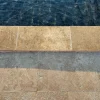 Ligerio Margelle piscine travertin mix 61x33x3 cm bord droit vieilli