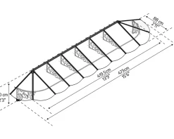 Canopia by Palram Marquise de porte Lily 88 x 473 cm Noire en Acrylique et aluminium