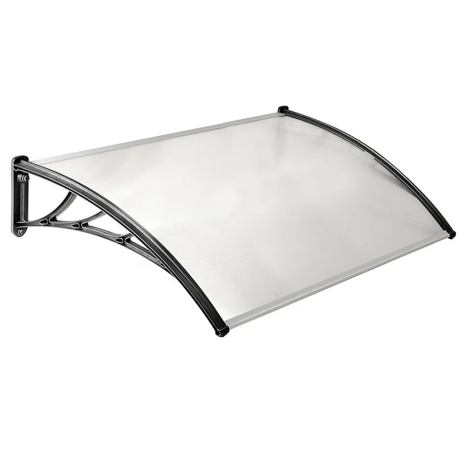 Terre Jardin Marquise de porte transparente 300 x 80 cm - Grande couverture -
