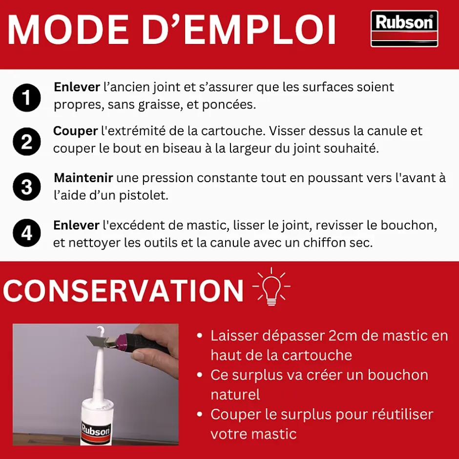 Rubson Mastic pour parquet RAL7016 280ml