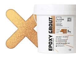 Ilcom Mastic époxy bi-composant pour le remplissage des joints - Cuivre métallique - 3Kg