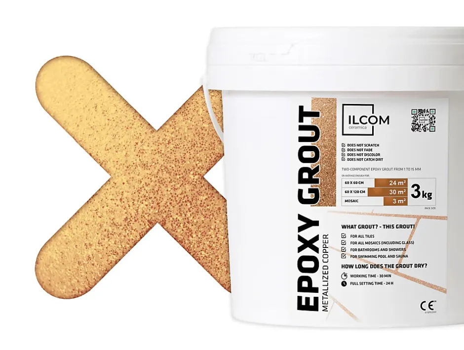 Ilcom Mastic époxy bi-composant pour le remplissage des joints - Cuivre métallique - 3Kg