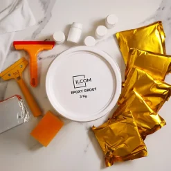 Ilcom Mastic époxy bi-composant pour le remplissage des joints - Cuivre métallique - 3Kg