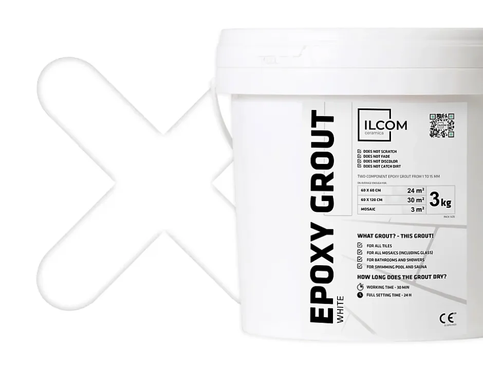 Mastic époxy bi-composant pour le remplissage des joints - Blanc - 3Kg-Ilcom Best