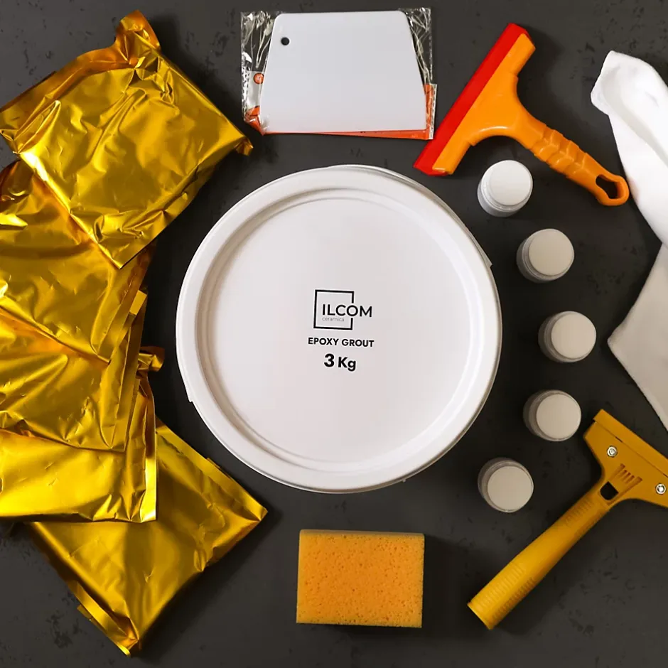 Mastic époxy bi-composant pour le remplissage des joints - Blanc - 3Kg-Ilcom Best