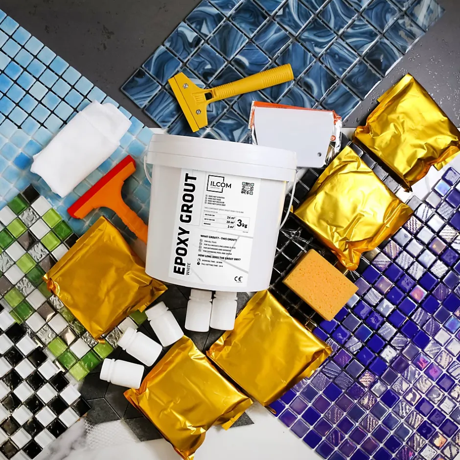 Mastic époxy bi-composant pour le remplissage des joints - Blanc - 3Kg-Ilcom Best