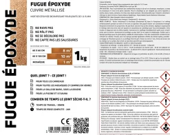 Mastic époxy bi-composant pour le remplissage des joints - Cuivre métallique - 1Kg-Ilcom Best