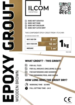 Mastic époxy bi-composant pour le remplissage des joints - Brun clair - 1Kg-Ilcom New