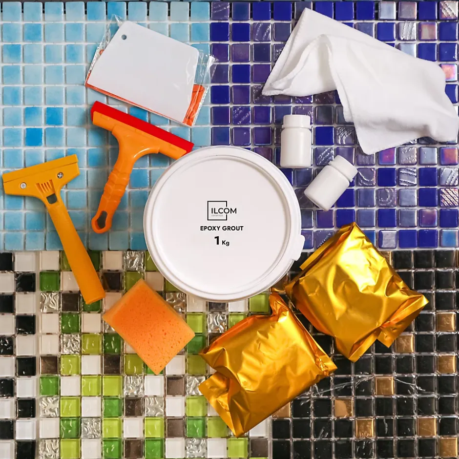 Ilcom Mastic époxy bi-composant pour le remplissage des joints - Blanc - 1Kg