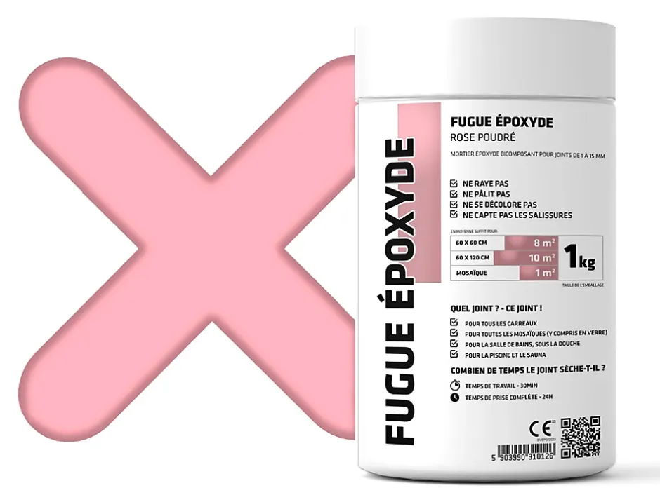Mastic époxy bi-composant pour le remplissage des joints - Rose - 1Kg-Ilcom