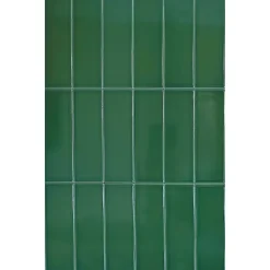 Lux Mosaic Mini Brick Ikon Lisse Green Série Revêtement Porcelaine Premium 5x15cm