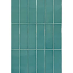 Mini Brick Ikon Lisse Teal Série Revêtement Porcelaine Premium 5x15cm-Lux Mosaic