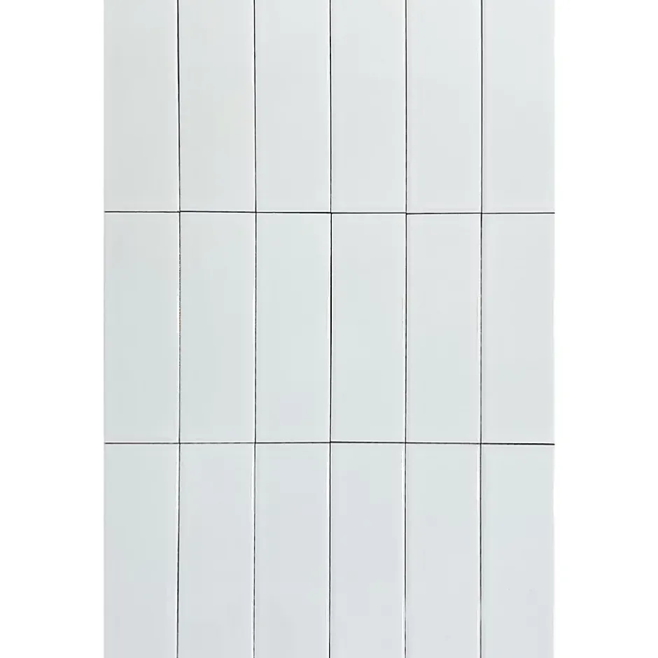 Mini Brick Ikon Lisse White Série Revêtement Porcelaine Premium 5x15cm-Lux Mosaic New