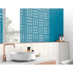 Lux Mosaic Mini Brick Ikon Pillow Blue Série Revêtement Porcelaine Premium 5x15cm