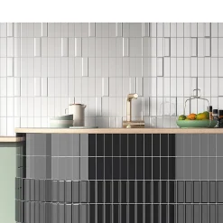 Mini Brick Ikon Pillow Black Série Revêtement Porcelaine Premium 5x15cm-Lux Mosaic Best