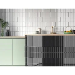 Mini Brick Ikon Pillow Black Série Revêtement Porcelaine Premium 5x15cm-Lux Mosaic Best