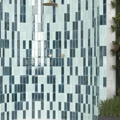 Mini Brick Série Calpe Blue Porcelaine Premium 5x15cm.-Lux Mosaic Outlet