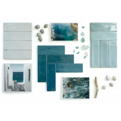 Mini Brick Série Calpe Blue Porcelaine Premium 5x15cm.-Lux Mosaic Outlet
