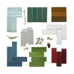 Mini Brick Série Calpe Blue Porcelaine Premium 5x15cm.-Lux Mosaic Outlet