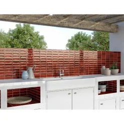 Mini Brick Série Calpe Red Porcelaine Premium 5x15cm.-Lux Mosaic Hot