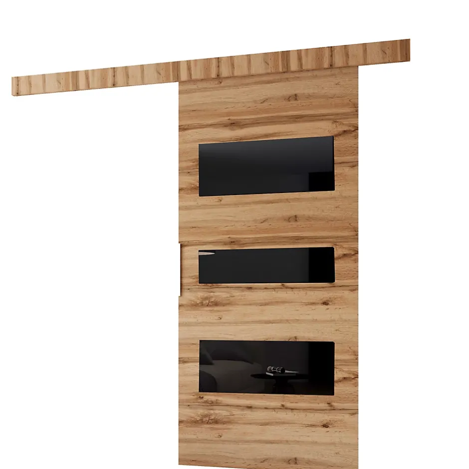, porte coulissante CLEAN C 86 cm portes de chambre, Chêne Wotan-MINIO go for it New