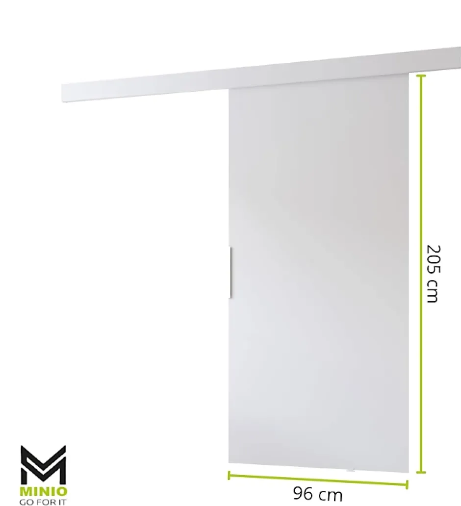 MINIO go for it , porte coulissante PRIM A 96 cm, Poignée noire, Blanc / Noir