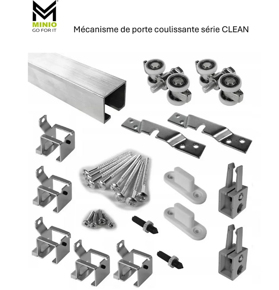 porte coulissante CLEAN B 106 cm Portes de chambre, Blanc-MINIO go for it New