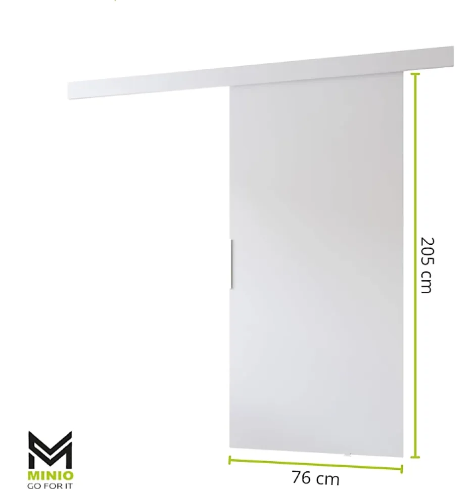 MINIO go for it , porte coulissante PRIM A 76 cm, Poignée noire, Noir