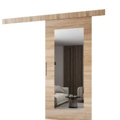 MINIO go for it , porte coulissante CLEAN I 96 cm portes de chambre, avec miroir, Chêne Sonoma