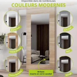 MINIO go for it , porte coulissante CLEAN I 96 cm portes de chambre, avec miroir, Chêne Sonoma