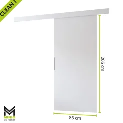 MINIO go for it , porte coulissante CLEAN I 86 cm portes de chambre, avec miroir, Chêne Sonoma