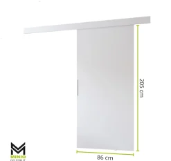 , porte coulissante PRIM A 86 cm, Poignée noire, Gris / Noir-MINIO go for it New