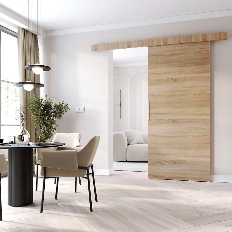 , porte coulissante CLEAN A 96 cm portes de chambre, Chêne Sonoma-MINIO go for it Sale