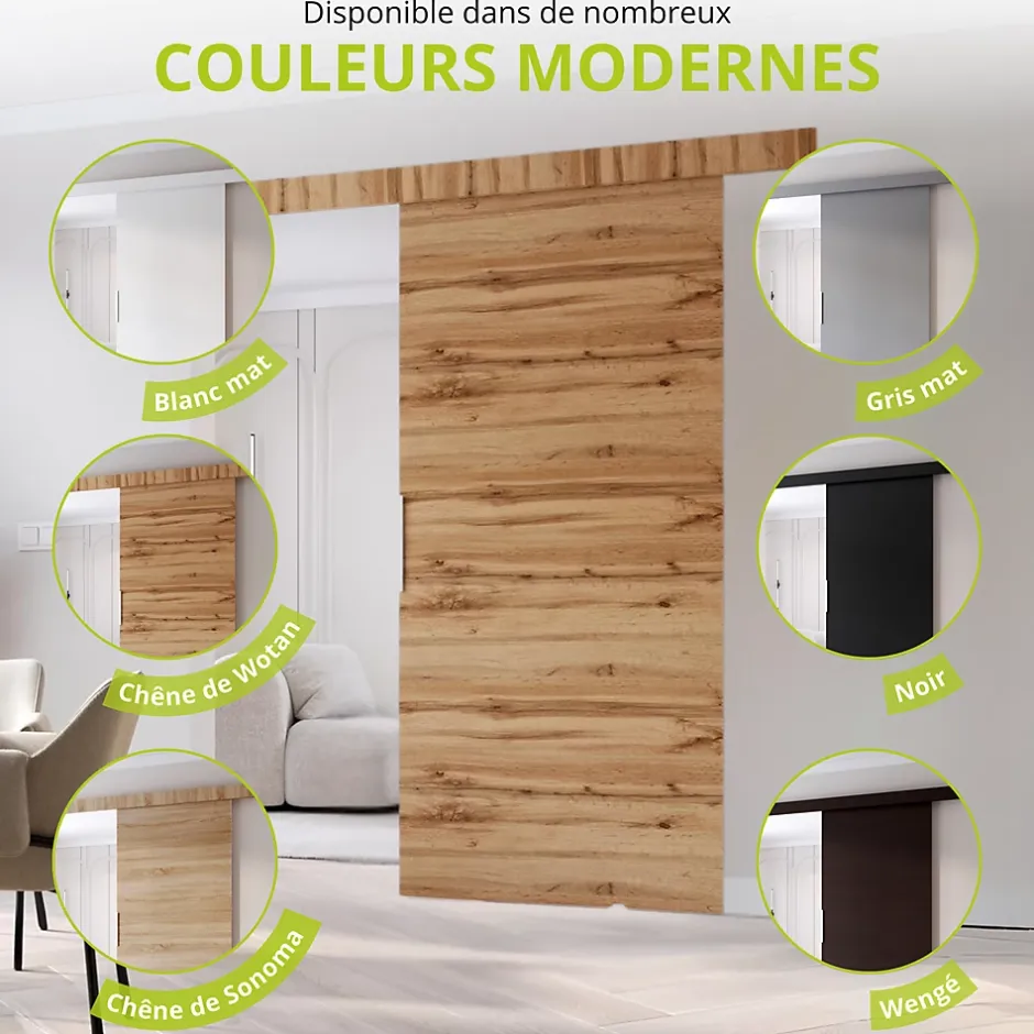 , porte coulissante CLEAN A 96 cm portes de chambre, Chêne Sonoma-MINIO go for it Sale