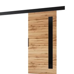MINIO go for it , porte coulissante PRIM G 96 cm, Chêne Wotan / noir / éléments décoratifs-noir / poignée noire