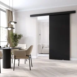 , porte coulissante PRIM A 106 cm, Poignée noire, Noir-MINIO go for it
