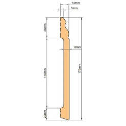 Eternal Parquet 100ml de Plinthe DUCALE en EqualWood HI-TEC POLYMERS 170x14x2000mm - BLANC