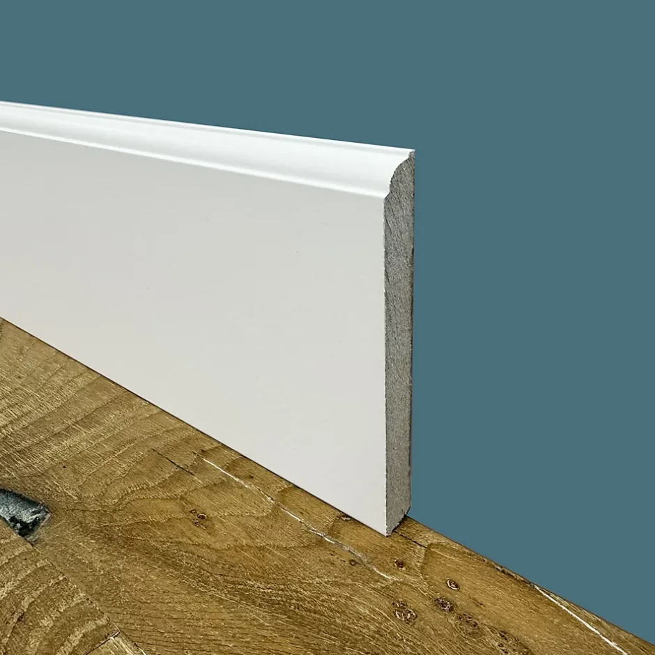 100ml de PLINTHE ZOCCOLINO FIRENZE en FIBRE DE BOIS COMPACTE 120X12 BLANC-Eternal Parquet